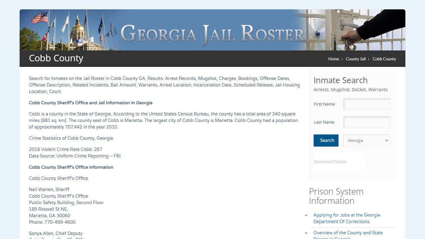 Cobb County | Georgia Jail Inmate Search