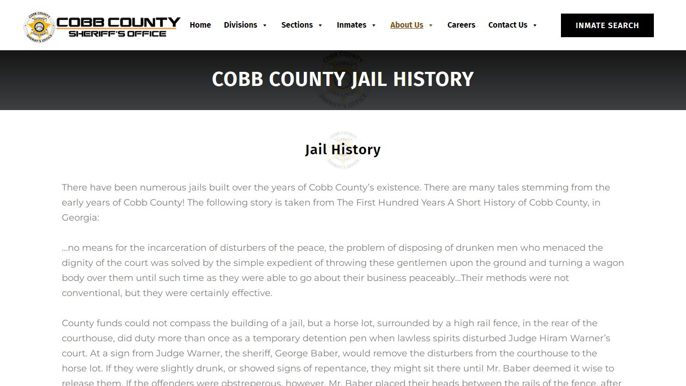 CCSO | Cobb County Jail History